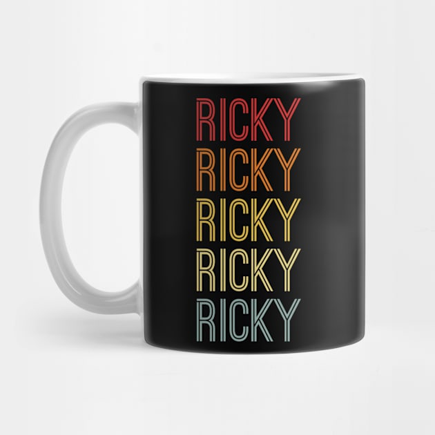 Ricky Name Vintage Retro Pattern by CoolDesignsDz